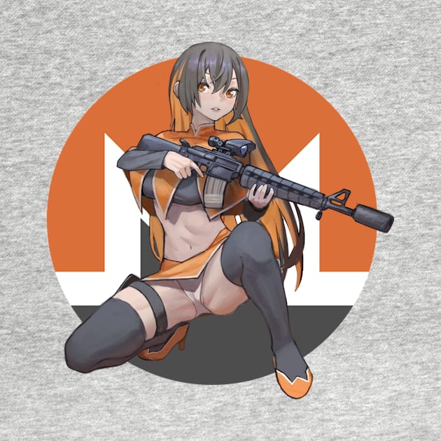 Monerochan with Assault Rifle by Monero Art Fund